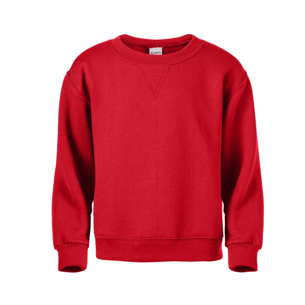 RED CREWNECK SWEATSHIRT WITH St. Jerome LOGO – Michael’s School Uniforms