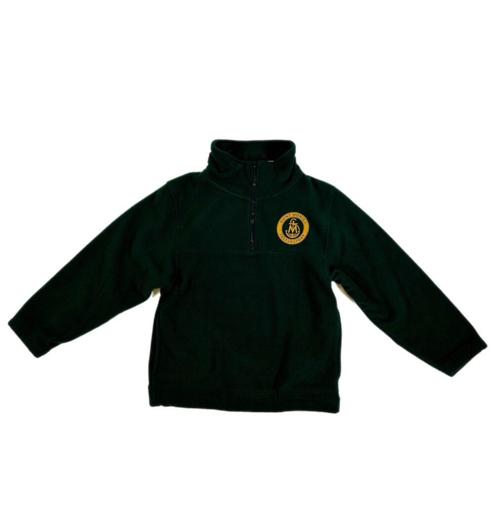 SAINT MONICA PREP GREEN FLEECE FULL ZIP / QUATER ZIP JACKET GRADES TK