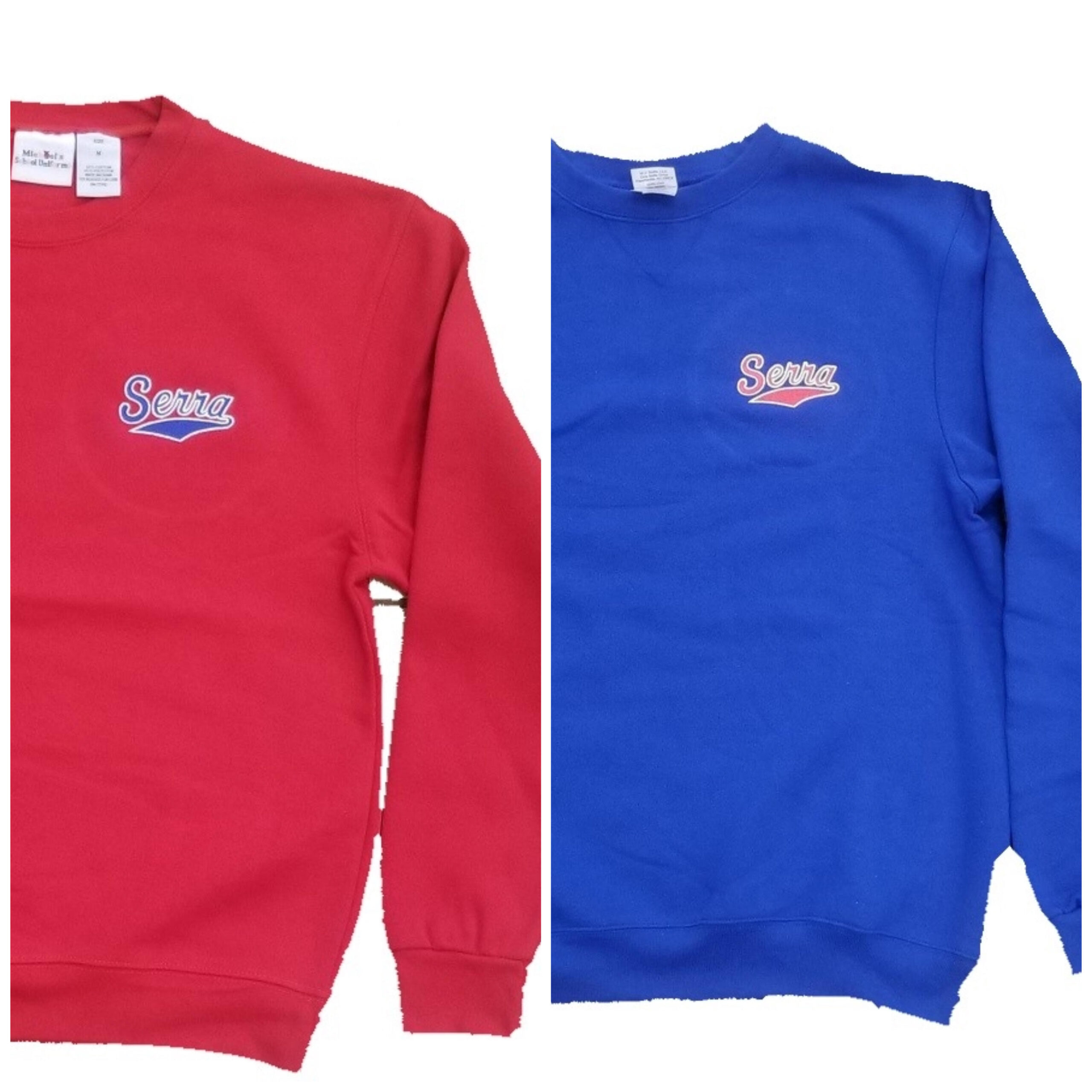 BOYS AND GIRLS RED AND ROYAL BLUE CREWNECK SWEATSHIRT with Junipero ...