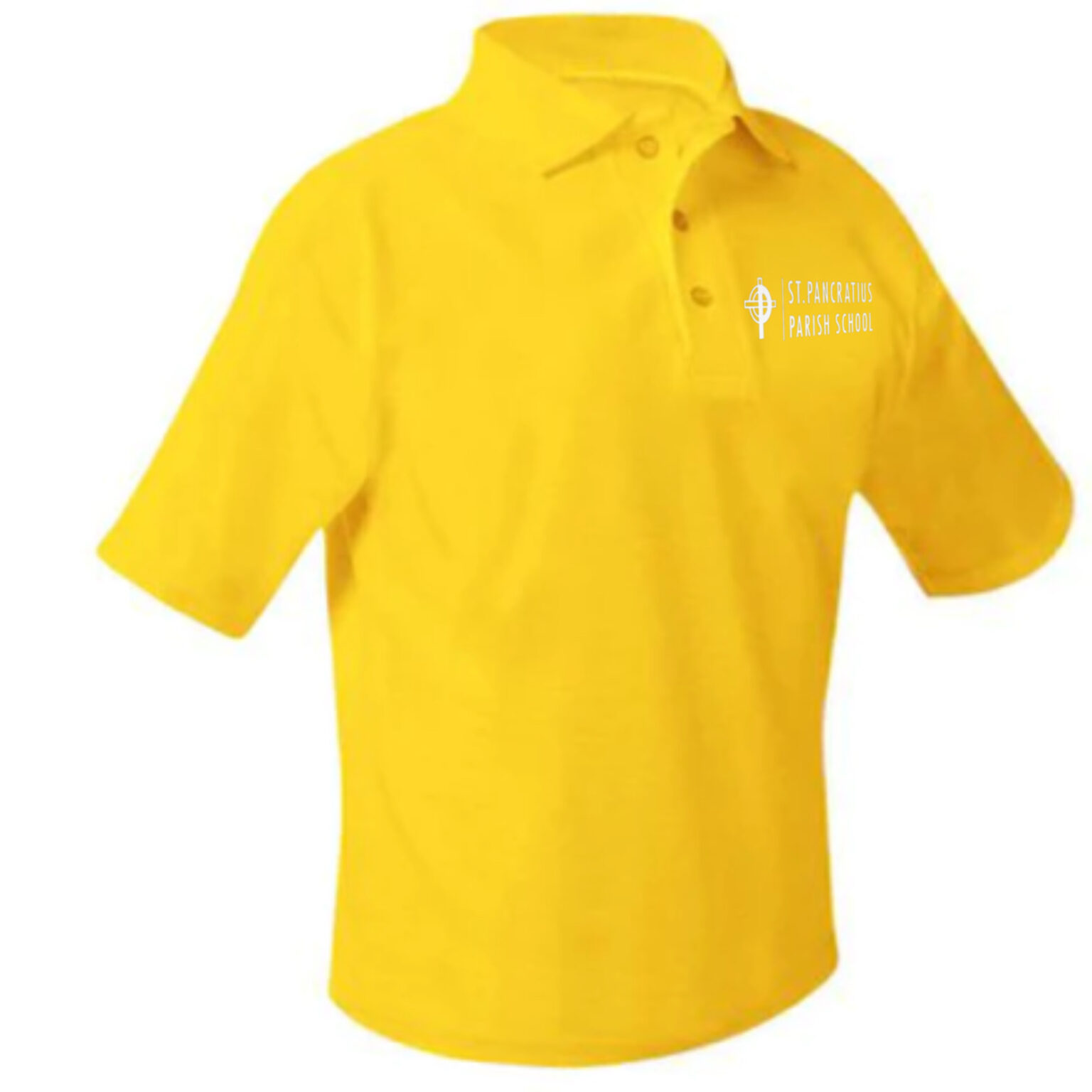 yellow-polo-with-st-pancratius-logo-michael-s-school-uniforms