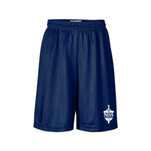 Navy mesh p.e shorts w/ NDA elem. logo