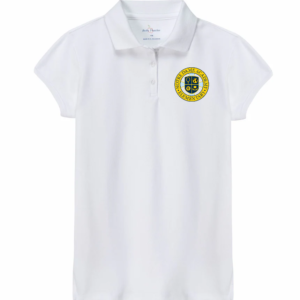 Girls White polo w/ NDA elem. logo