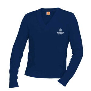Navy V-neck Pullover Sweater
