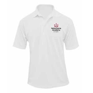 Boys White Polo w/NDA elem. logo