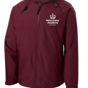 Burgandy Rain Jacket w/ NDA logo.