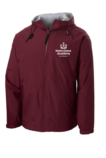 Burgandy Rain Jacket w/ NDA logo.