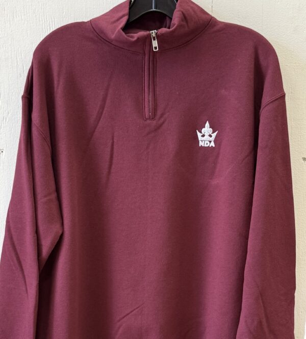 Burgandy 1/4 Zip Sweatshirt w/NDA logo