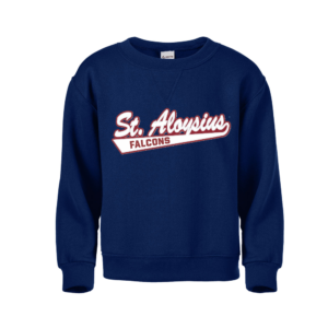 Navy Crewneck Sweatshirt w/St Aloysius Tackle twill logo